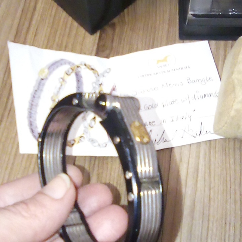 Sauro mens bracelet 18 kt gold plated with diamonds great condition - Picture 5 of 10